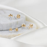 Amazon Essentials 0.25 to 1 Carat IGI Certified Solitaire Lab Grown Diamond Stud 14k Gold 4 Prong Round Cut Earrings (G-H Color VS1-VS2 Clarity)