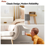 AIDA 20 Amp Outlets Duplex Electrical Receptacle Outlets,Tamper Resistant,Heavy-Duty Receptacle Wall Outlet,Residential,2-Pole,3-Wire, Self-Grounding Clip, NEMA 5-20R,UL Listed 20 Pack, White