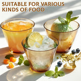 Glowserve 150 Pack Plastic Cups 9 oz Brown Clear Plastic Cups for Cocktail Fancy Disposable Cup for Party Stemless Wine Glasses for Wedding Thanksgiving Christmas Party Graduation