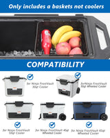 Wire Basket for Ninja FrostVault Hard Cooler & Wheeled Cooler - Heavy-Duty Organizer Rack for Efficient Storage, Dry-Goods Basket for Perfect for Camping Trips or Outdoor Parties, Black(L)