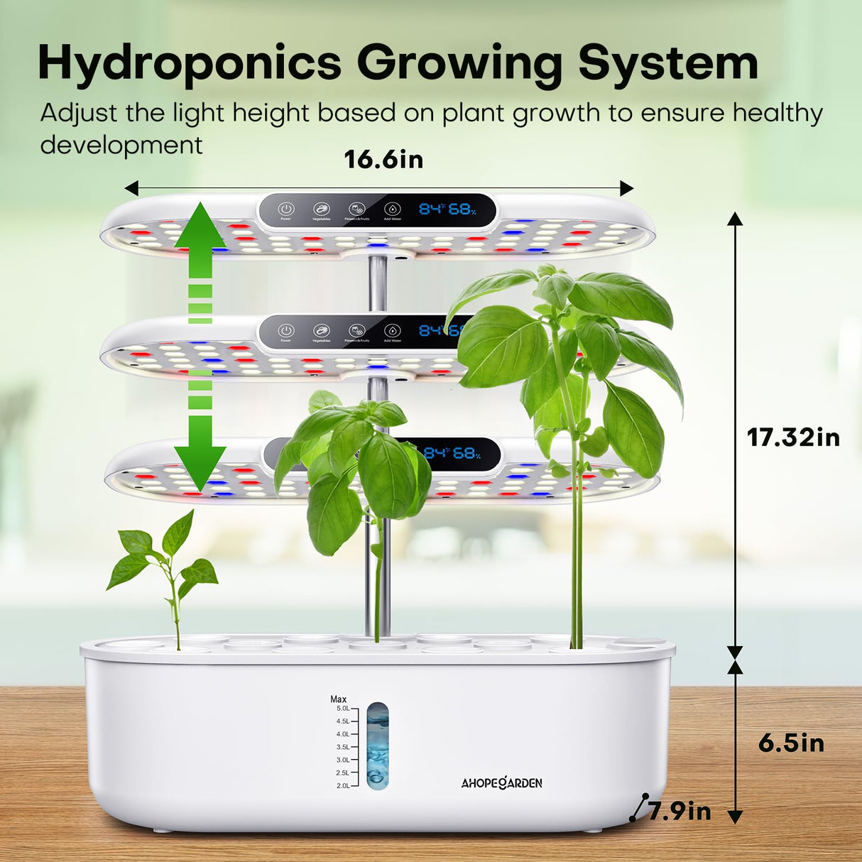 Ahopegarden Hydroponics Growing System: 12 Pods with Smart Env.Detection