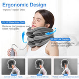 WellSync Inflatable & Adjustable Neck Traction Device with Neck Brace,Portable Cervical Traction Device for Instant Neck Pain Relief,Perfect for Home,Office,and Travel(Gray)