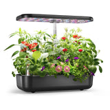 owltron Hydroponics Growing System Kit, 12 Pods Indoor Herb Garden with 24W LED Grow Light Full Spectrum, Planting Height Up to 20", Quiet Water Pump, Indoor Gardening for Gifts, Kitchen, Black