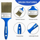 King Origin Versatile Paint Brush Set, 30 Pack, 5 Sizes Paint Brushes (0.5" 1" 1.5" 2" 2.5"), Small Paint Brushes for Walls, Furniture, Crafts - Detailed Painting & Larger Surface Coverage