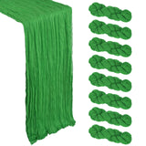 8 Pack Green Cheesecloth Table Runner 10Ft Gauze Cheese Cloth Table Runner 120 Inch Boho Sheer Sheer Rustic Fabric for Christmas Party Decor Baby Shower Wedding Home Holiday Decoration