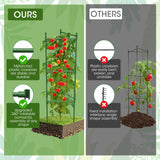 MQHUAYU 6 Pack Tomato Cage,Tomato Cage for Raised Garden Bed, 48'' Tall Tomato TrellisTriangle or Square Cages for Garden,Pots, Plant Cages & Supports（Green, Extra Bold ）
