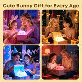 Kawaii Bunny Toys for Girls Gifts, 16-Color Silicone Night Light Cute Lamp
