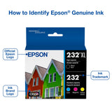 Epson 232 Genuine Ink Cartridge XL Black and Standard Color Combo Pack