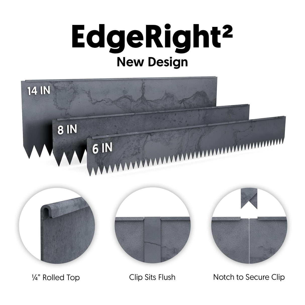 Edge Right - Hammer-in Landscape Edging - 48-inch Strips - 8-inch Depth 1/4-inch Rounded top COR-Ten Steel (5 Pack)