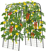 7FT Garden Trellis Arch for Climbing Plants – Tall Outdoor Metal Trellis for Vegetables, Peas, Tomatoes,﻿ Cucumber Trellis Arch & Vertical Garden Climber Plant Support for Vine Plants