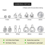 QJLE 6 Pairs Silver Dangle Earrings for Women Geometric Knot Statement Drop Earrings Lightweight Huggie Earrings Trendy Jewelry Gifts