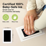 Inkless Hand and Footprint Kit, Boy Girl Newborn Keepsake (Ash Wood)