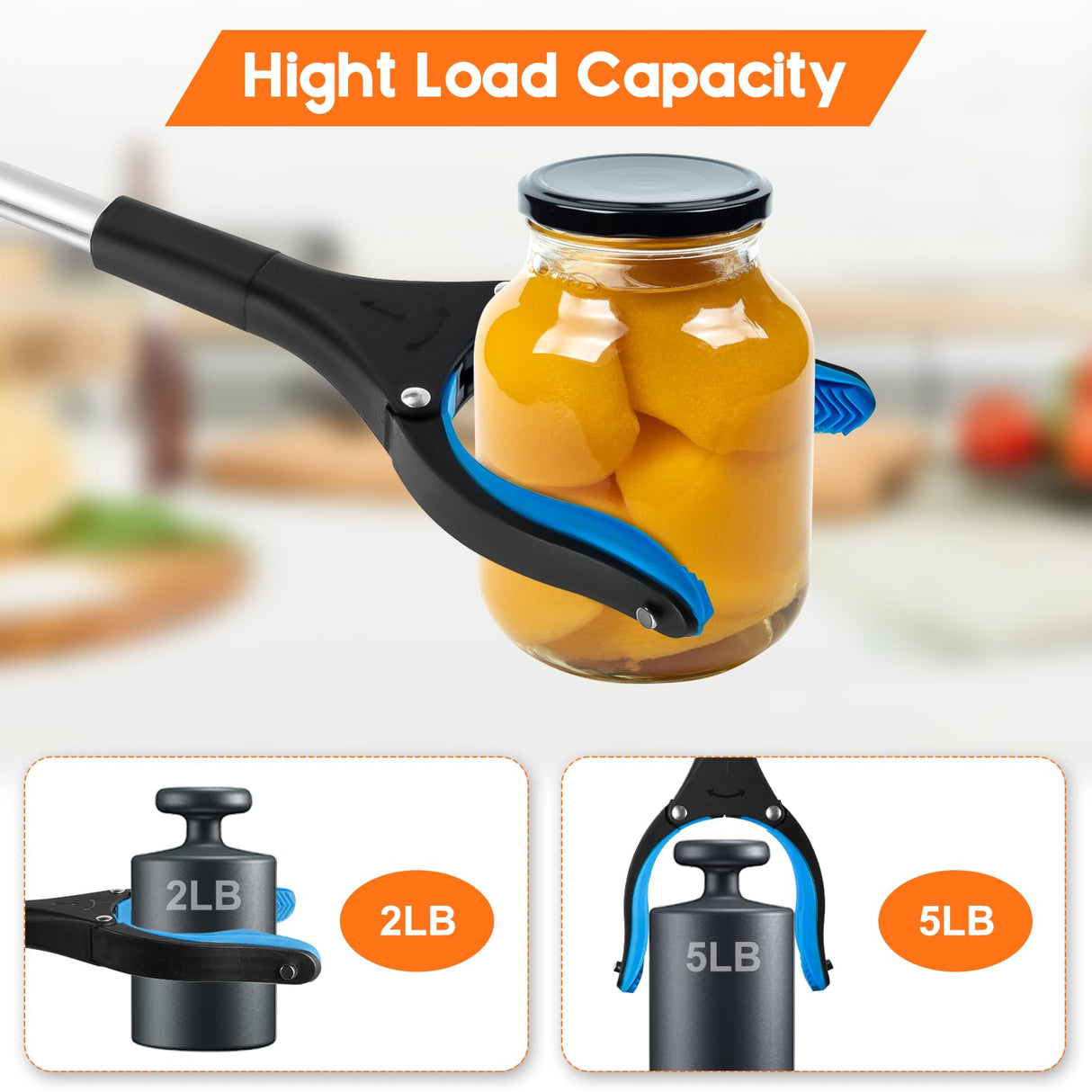 TOPGROT 2-Pack Grabber Reacher Tool, 34" Foldable Reacher Grabber Pickup Tool with 360° Anti-Slip Rotating Jaw & Magnets, 4" Wide Claw Opening Reachers for Seniors, Trash Picker Tool