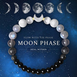 Moon Phase Moonstone Bracelet, Moon Jewelry Crystal Healing Gifts for Women
