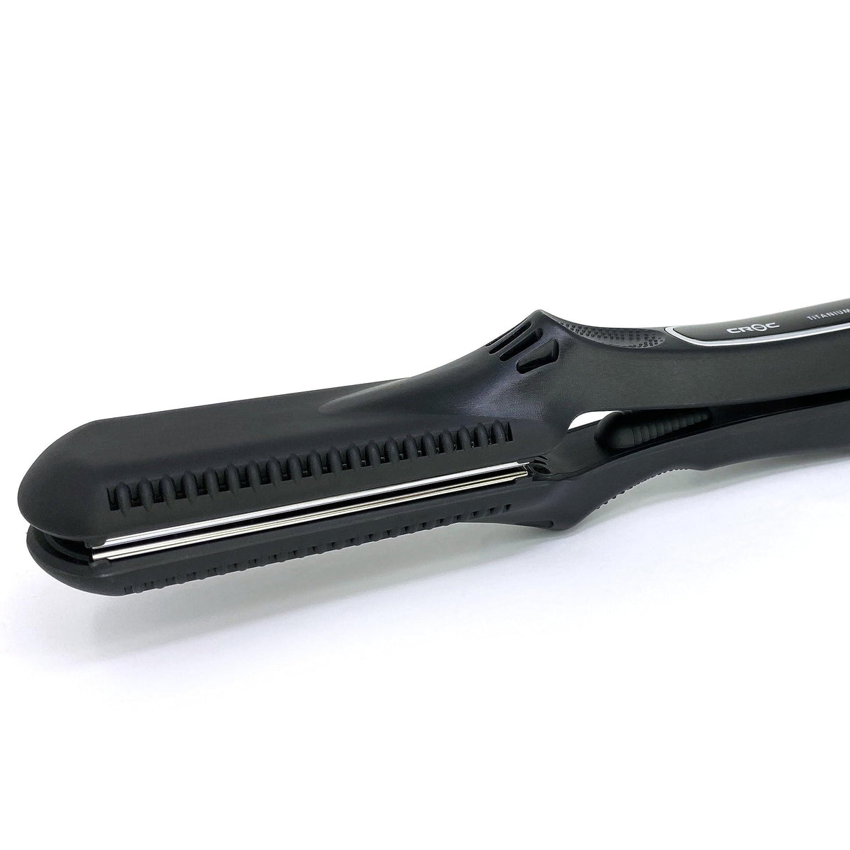 Croc Classic Silver Titanium Flat Iron Hair Straightener, 1.5 Inch