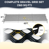 40FT Gravel Grid for Driveway –HDPE Geocell Ground Stabilizer