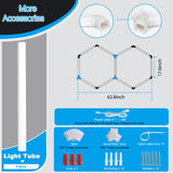 LZHOME LED Hexagon Garage Light: 12700LM Car Detailing Shop Light, DIY Splicing Ceiling & Wall Decor Lights, for Workshop Basement Gym Warehouse Bar Gaming Room