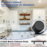 Estmoon 30 Pack Cabinet Handles Matte Black Cabinet Pulls with 3 Inch Hole Center, Stainless Steel Kitchen Cabinet Handles Black Kitchen Handles for Cabinets and Drawers, 76mm Hole Centers