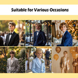 Boy Suit for Kids Champagne Slim Fit Wedding Christmas Suits Size 8 Formal Dress Tuxedo Ring Bearer Outfits Boys Casual Clothes