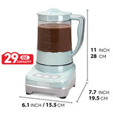 SugarWhisk 29 Oz Hot Chocolate Maker Machine, Electric Milk Frother and Steamer, Hot Cocoa Maker Machine for Hot Chocolate Bar, Detachable Pitcher, 2 Speed Mode, 3.5 Cups, Aqua