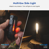 WUBEN X4 EDC Flat Flashlight with RGB Light, 1500 Lumens Mini Flashlight with Tactical Switch and Magnetic, IP68 Portable Pocket Clip USB C Flash Light for Camping, Checking, Emergencies
