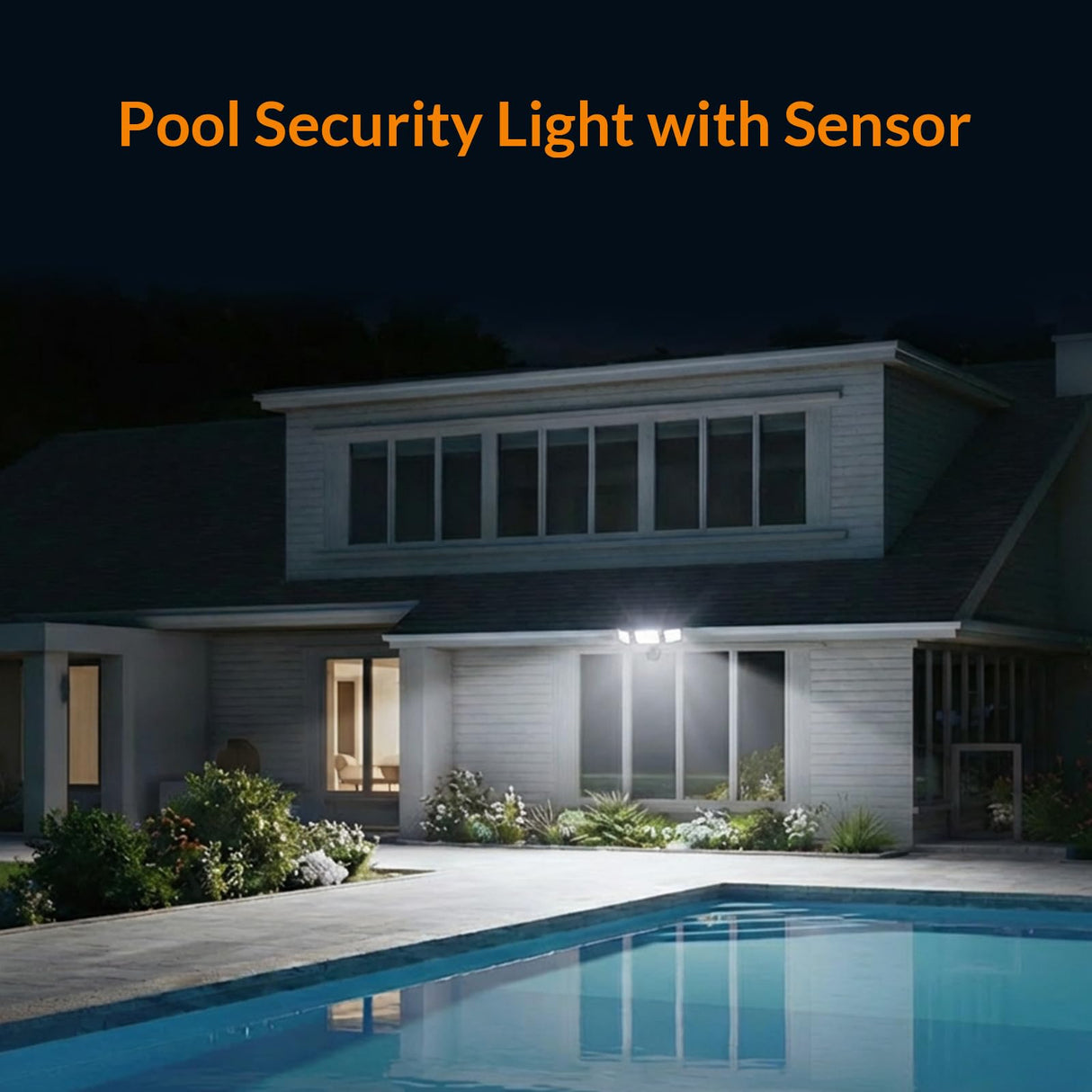 LEPOWER LED Security Light Motion Sensor Light Outdoor, 38W 4200LM Motion Security Light, 5500K, IP65 Waterproof, 3 Head Motion Detected Flood Light for Garage, Yard, Porch (Brown)