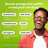 NoMoreDrinks Anti Alcohol Craving Supplement | Liver Detox & Combat Cravings | Energy Support Alcohol Replacement Drink | Organic Milk Thistle Supplement & Dandelion Root & 5HTP | (10) Energy Pills