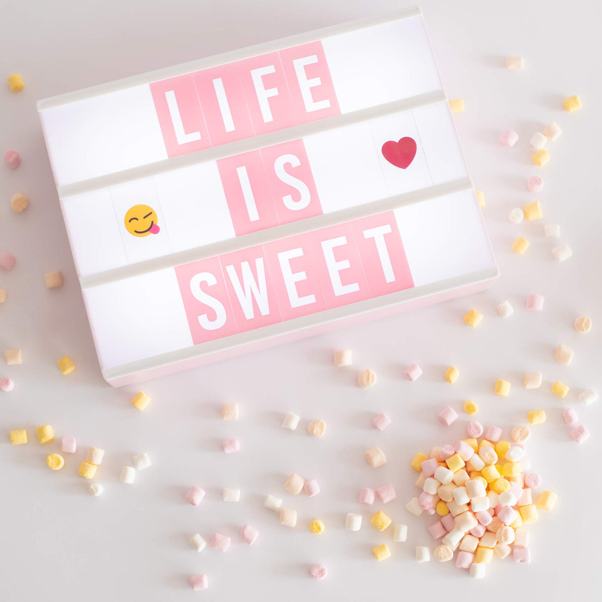 Pink Cinema Light Box with 400 Letters, Emojis, 2 Markers - BONNYCO | Led Light Box Home Office & Room Decor | Cinema Led Sign Letters Board Gifts for Women and Girls Christmas Birthdays | Pink Decor