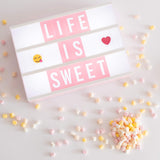 Pink Cinema Light Box with 400 Letters, Emojis, 2 Markers - BONNYCO | Led Light Box Home Office & Room Decor | Cinema Led Sign Letters Board Gifts for Women and Girls Christmas Birthdays | Pink Decor
