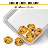 Commercial Quality Baking Sheet Pan Set, Natural Aluminum Cookie Sheet, Umite Chef Warp Resistant Baker's Half Sheet Pan, Large Thick Cookie Tray Pans for Baking, Roasting(2 Pack, 18X13In)