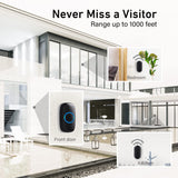 Wireless Doorbell, SECRUI Door bell Over 1000ft Coverage with 2 Plug-In Receivers, 1 Waterproof Push button, 52 Chimes, 110dB loud Sound Colorful LED Flash