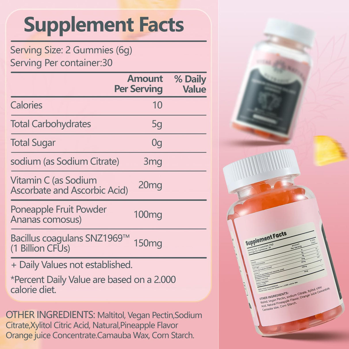 Montue Premium Feminine Balance Gummies for Women’s - Women’s Health Probiotics for pH & Immune Support &Hawaiian Pineapple Flavor-60 Count（New Packaging）