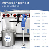 TK Commercial Immersion Blender, 500 Watt/.5 HP Variable Speed Motor, 16,000 RPM Heavy Duty with Performance Assurance - 18"