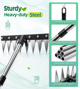 Weeding Rake Puller Tool for Garden,Heavy Duty Iron Weed Puller Cutter Tool