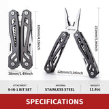 Father‘s Day Gifts for Men Dad Him, WETOLS 21-in-1 Multitools with Pocket Knife, Stainless Steel Self-locking Pliers with 8 Screwdriver Bits, Multi Tool Survival Gear, EDC Knife with Pouch for Outdoor