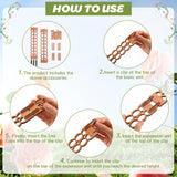 Otoolling 6 Sets Wooden Extendable Plants Trellis Indoor Modular Plant Trellis with Wood Thrive Sign Decor and Extensions for Outdoor Climbing Houseplants Vine Flower Stem(Circle)