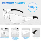 Salfboy Clear Safety Glasses Bulk of 100 Ansi Z87.1 Certified for Scratch Impact Resistant Lens Protective Eyewear for Work, Lab, Construction