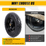 MZREXN 4.80/4.00-8" Flat Free Tire and Wheel 15" Wheelbarrow Tires