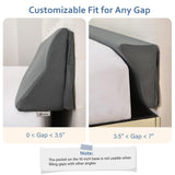 Vekkia Queen Bed Wedge Pillow for Headboard Gap Filler(0-7"),High-Density Foam,Prevents Pillows & Items from Falling,Ergonomic Design,Large Storage Pockets, Removable&Washable Cover,Gray,60''x7''x11''