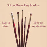 BK BEAUTY - BRUSH SET FOR HOODED OR SMALLER EYES (5PC) - Eyeshadow Brush Set for Blending, Smudging & Defining Eyeshadow and Eyeliner | Premium Eye Makeup Brushes for Precise Application