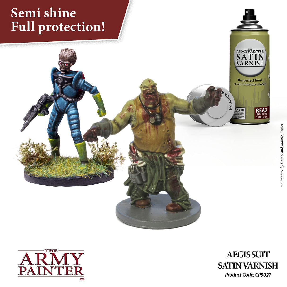 The Army Painter Satin Varnish, Spray Paint Varnish for Miniature Protection, Tabletop Roleplaying, Boardgames, and Wargames Miniature Modelling, 400ml