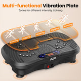 AXV Vibration Plate Fitness Platform Exercise Machine Vibrating Lymphatic Drainage Shaking Full Body Shaker Workout Vibrate Stand Shake Board Sport Gym for Weight Loss Fat Burner for Women Men
