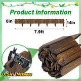 Wooden Garden Edging - 7.9ft x 8in Weather-Resistant Pine Landscape Border Fence for Outdoor Patio Lawns Yard Flower Beds Decoration