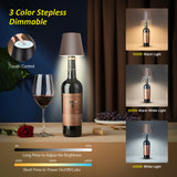 Hoide 2025 New Wireless Bottle Lamp - LED Bottle Lights for Liquor & Wine Bottles, Cordless Lampshade, Whiskey Bottle Top Light, Bottle Stopper Night Light Kit, Rechargeable 3-Tone Touch-Dimmable