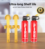 AmzBoom 2-Pack Fire Extinguisher Kit,Compact ABCK Spray for Home, Kitchen, Car, Grill | Eco-Friendly, Anti-Reignition | Mounting Bracket.
