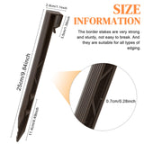 24 Pack Plastic Landscape Edging Anchoring Stakes,9.8 Inch, Brown