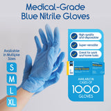 Inspire Nitrile Exam Gloves | The Original Quality Stretch Nitrile Light Blue | 4.5 Gloves Disposable Latex Free Medical EMT (Medium)