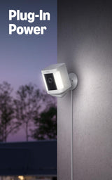 Ring Spotlight Cam Plus, Battery, Home or business security with HD video, Two-Way Talk, Color Night Vision, and Security Siren, White