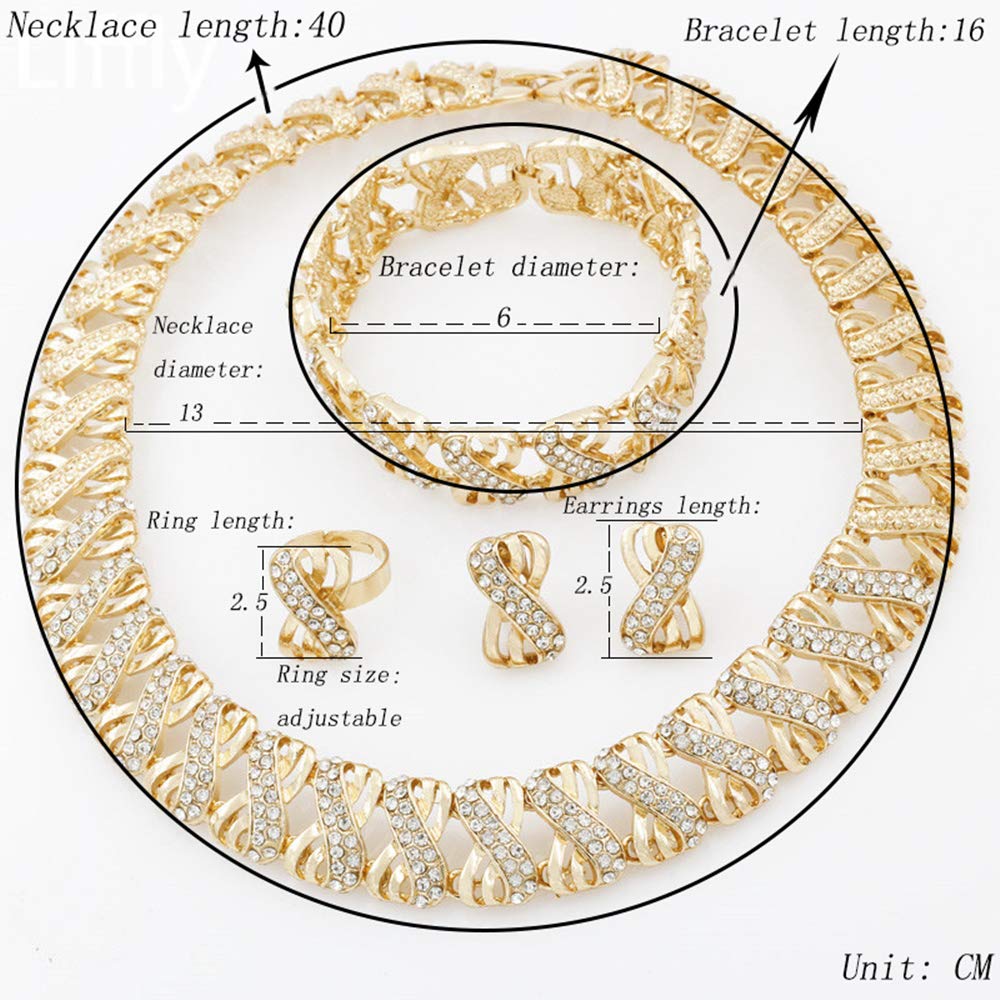 Nigeria Jewelry Sets for Women Africa Beads Jewelry Set Dubai Gold Wedding Bridal Fashion Jewelry Sets Womens Accessories, Choker Necklace 16 inch