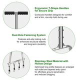 Qdreclod Core Aerator Lawn Tool Manual Lawn Aerator Tool with 4 Hollow Tines Non-Clogging Heavy Duty Plug Aerator for Soil Loosening Lawn Aeration, Revives Lawn Health,Garden Tool